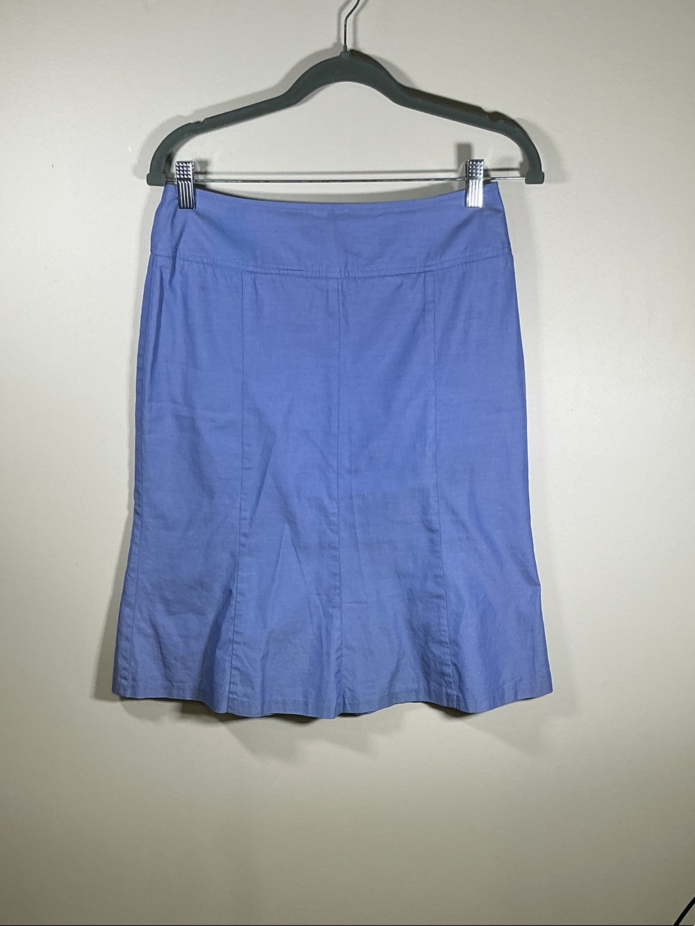 Lands’ End Light Blue Cotton A-Line Midi Skirt Women’s Size 4